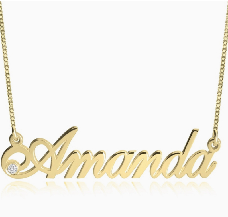 Solid Gold Name Necklace