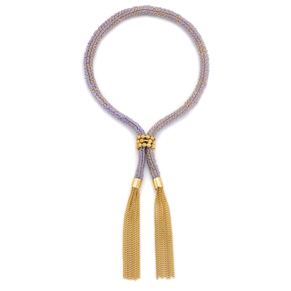 Lilac and Gold Mykonos Tassel Bracelet