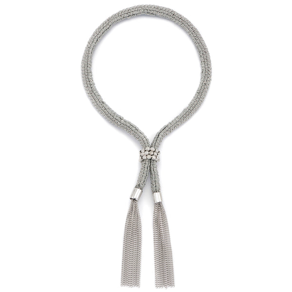 Grey and Silver Mykonos Tassel Bracelet