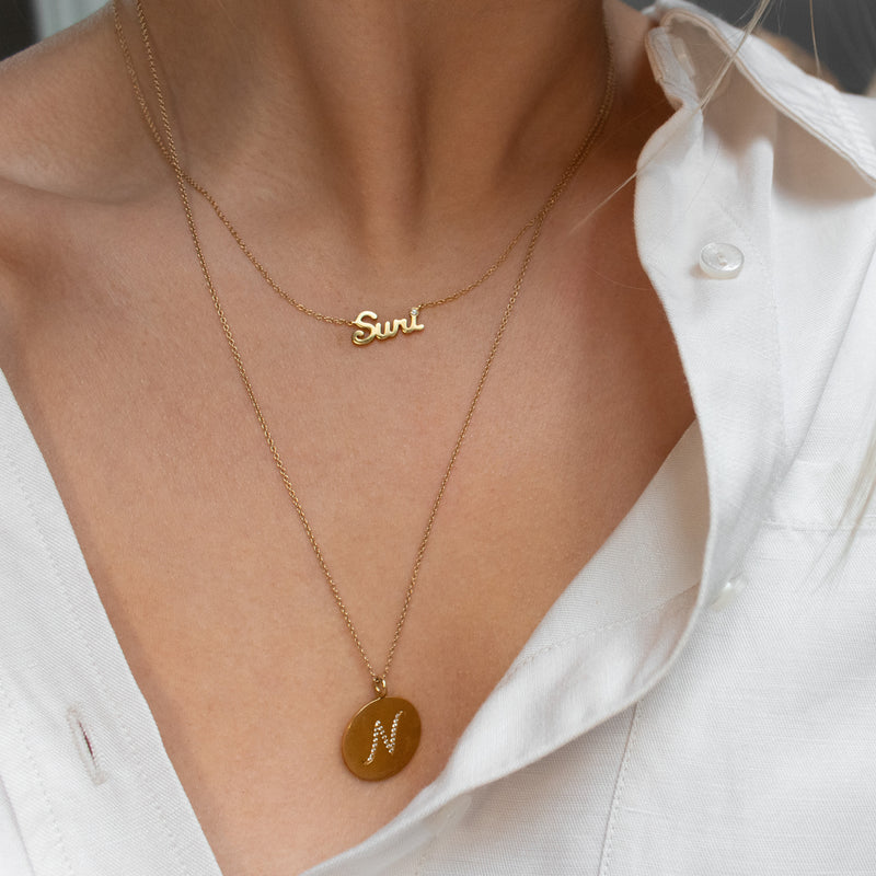 Solid Gold Name Necklace