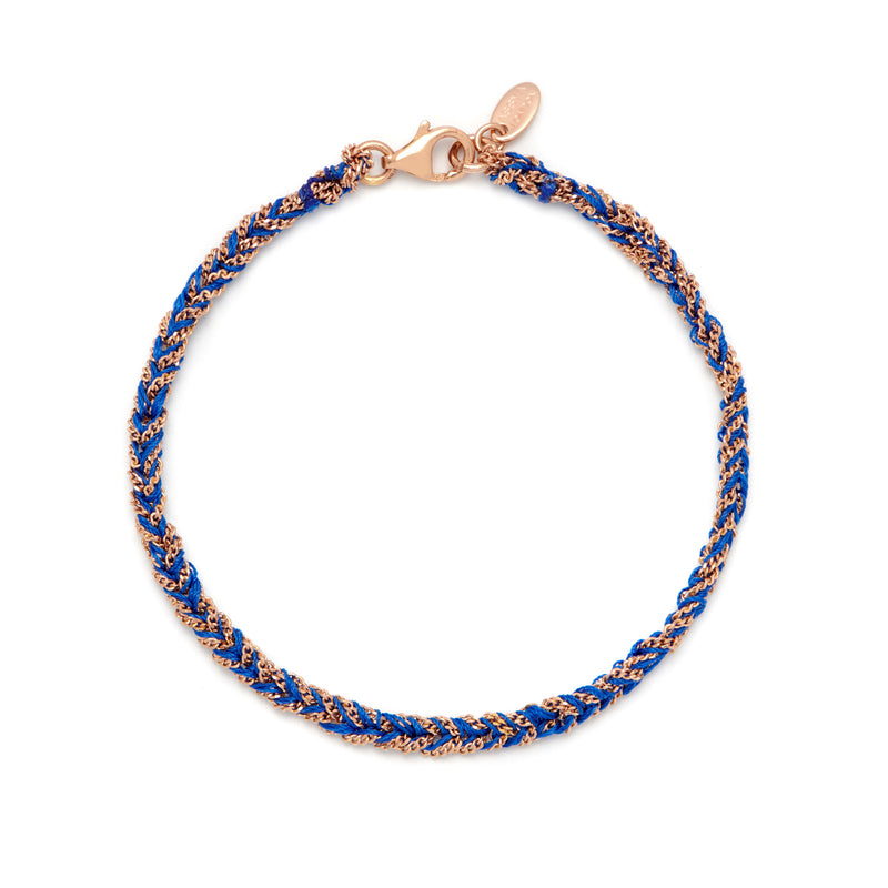 Rose Gold & Blue Friendship Bracelet