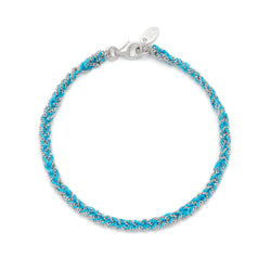 Silver & Aqua Friendship Bracelet